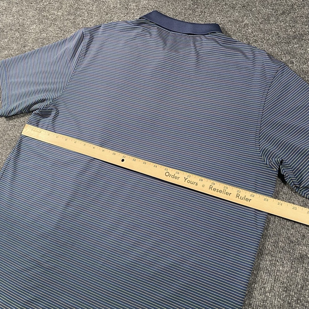 Peter Millar Summer Comfort Golf Polo Shirt Mens Large Striped Grand Cypress - Picture 8 of 8